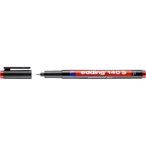 Fineliner pen Edding 4-140002 extra-fine red ink, length 141 mm, black barrel, 1 pc