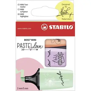 Marķieris Stabilo Boss Mini Pastellove — 3 gab. (zelta, oranža, violeta)