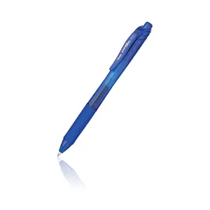 Retractable gel pen PENTEL Energel X — blue ink, translucent blue barrel, pack of 12