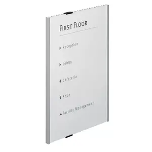 Durable Info Sign Acrylic Aluminium Silver — 297×420 mm indoor wall plaque