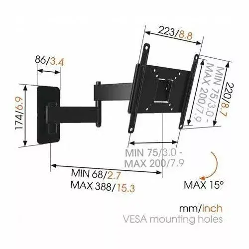 Vogel's MA2040 TV sienas stiprinājums ar dubulto roku 19–40" Photo 2