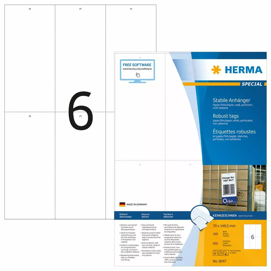 Robust birkas HERMA A4 70x148,5 mm Photo 2