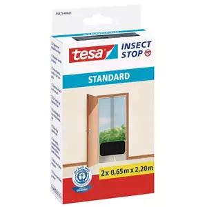Pretodu tīkls durvīm Tesa 55679-00021 — izvelkams insektu siets, 650×2200 mm, antracīts