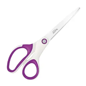 LEITZ WOW Titanium Office Scissors 5319-20-62 Straight Cut Single Purple White Stainless Steel 20.5 cm