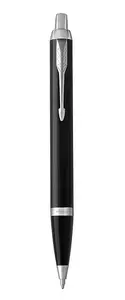 Ballpoint pen Parker IM clip-on retractable, black body with chrome trim, blue ink, 1 pc