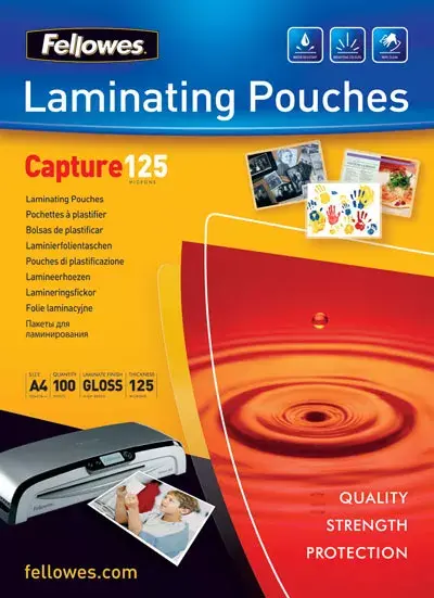 Laminēšanas maisiņš Fellowes Glossy Pouches 65