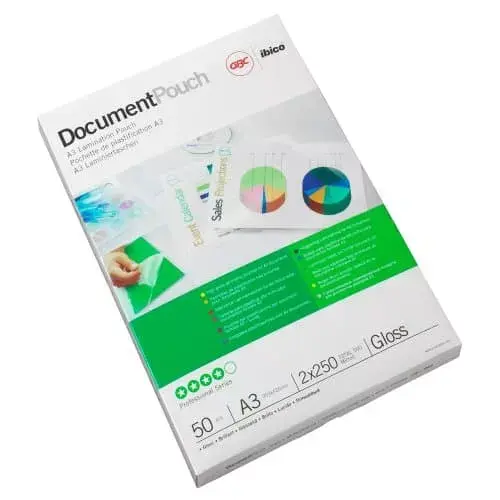 Document Laminating Pouches GBC A3 2x37.5 Micron Gloss Photo 2