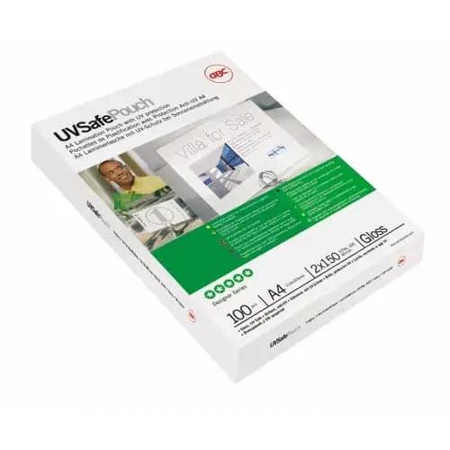 Laminating Pouches GBC UV Safe A4 2x150 Micron Gloss Photo 6