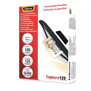 Fellowes Glossy 125 Micron Card Laminating Pouch - 54x86mm