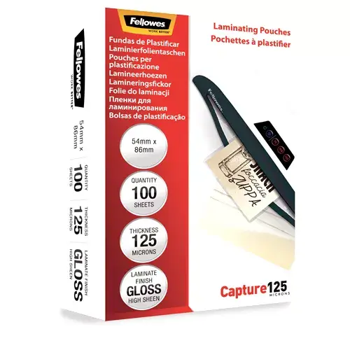 Fellowes Glossy Laminating Pouch 125 Micron Photo 2