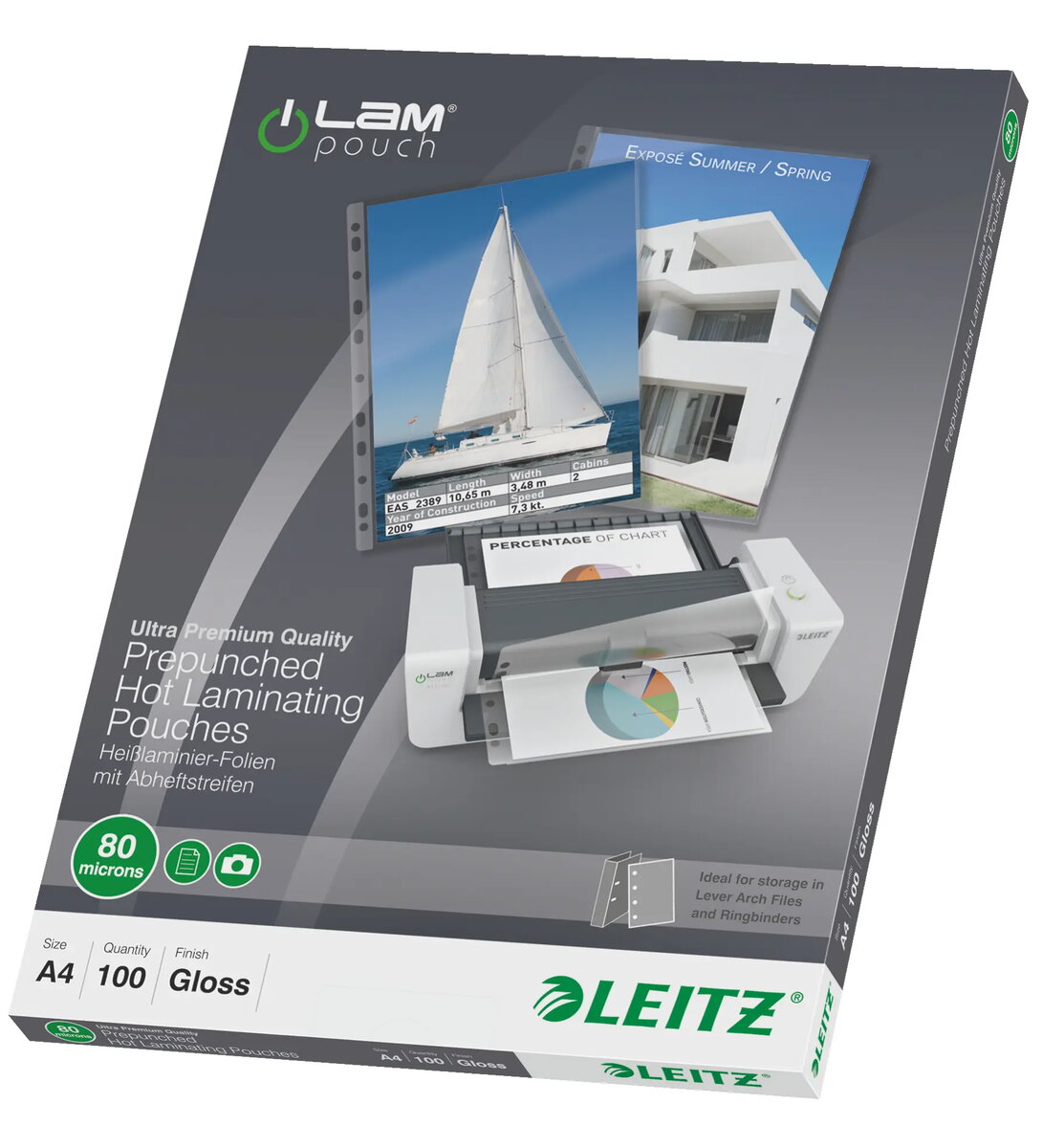 Leitz iLAM Laminēšanas kabatas ar perforāciju