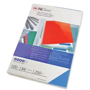 Binding Covers GBC HiGloss 250gsm Blue A4 100 pcs