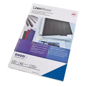 Binding Covers GBC LinenWeave 250gsm A4 Royal Blue
