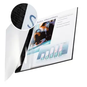 Report Cover Leitz impressBIND Black Transparent Cardboard