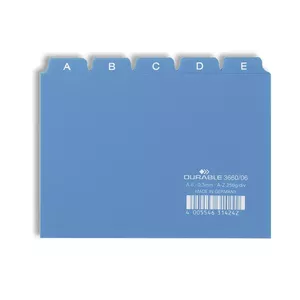 Durable 3660/06 A6 Index Cards, Blue, 25 Pieces