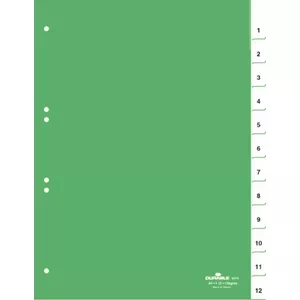 Numeric Tab Index Durable Durable Index Sets With Pre-inserted Printed Inserts 1-12