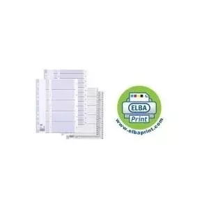 Elba ELBA Register 400013903 A4 1–12 full-height plastic white index tabs
