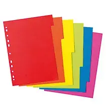 Divider tabs HERLITZ 11078078 multicolour pack of 6 for filing and indexing