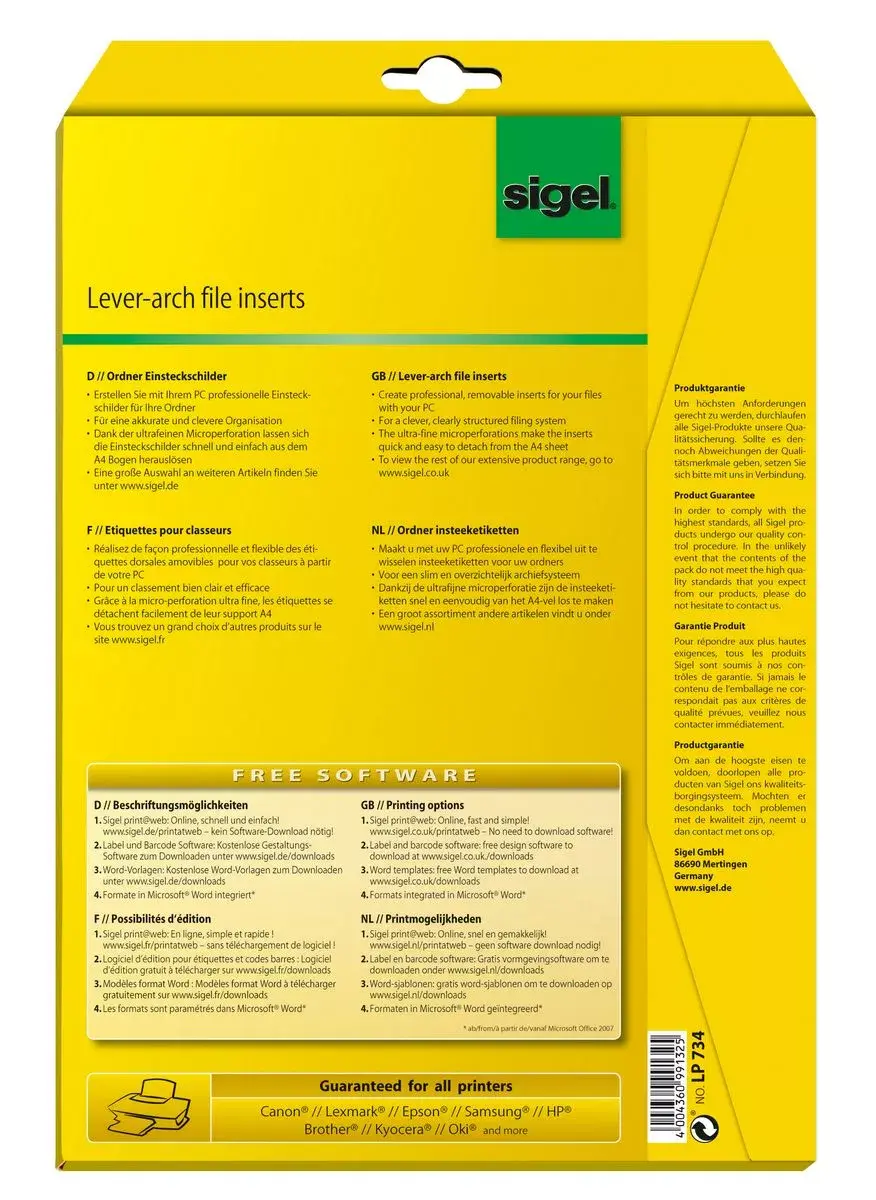 Neuzlīmējoša etiķete Sigel LP734 Photo 4