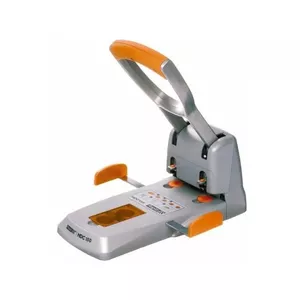 Hole punch Rapid HDC150 — 150-sheet capacity, Red/Silver, ABS and metal, 192×204×387 mm