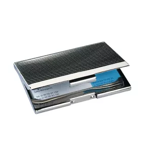 Business Card Holder Sigel VZ130 Chrome Black