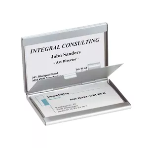 Business Card Holder Sigel VZ136 Aluminium Silver