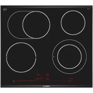 Bosch Serie 8 PKN675DP1D plīts virsmas sildelements Melns, Nerūsējošs tērauds Iebūvēts Keramika 4 zone(s)