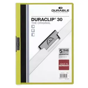 Report cover Durable Duraclip 30 PVC Green Transparent, capacity 30 sheets