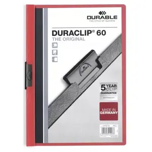 Report Cover Durable Duraclip 60 Red Transparent