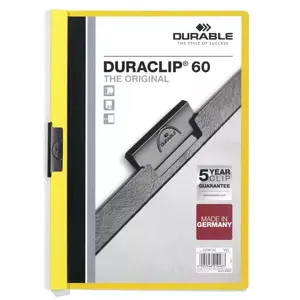 Report cover Durable DURACLIP 60, A4, yellow, capacity 60 sheets