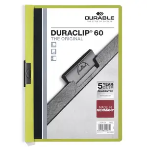 Report cover Durable DURACLIP, A4, green, max 60 sheets, 1 pc