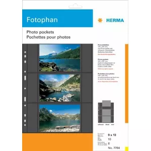 Foto kabatas HERMA Fotophan 9x13 cm ainavas melnas 10 gab.