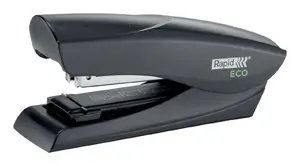 Rapid ECO Halfstrip Stapler with Flat Clinch, 25 Sheets Capacity, Black