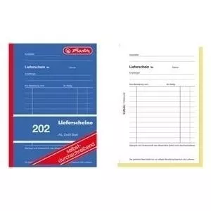 Carbonless Delivery Note Book HERLITZ A5 Model 204 — 2x40 Sheets, Self-copying