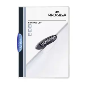 Durable Swingclip Presentation Folder, A4, Plastic, Blue, 30 Sheets Capacity