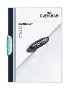 Durable Swingclip Report Cover, Polypropylene, Green, 30 Sheet Capacity
