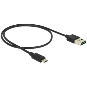 USB kabelis DeLOCK 83845 USB 2.0 0.5m USB A Micro-USB B melns