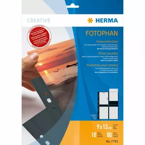 Photo pockets HERMA Fotophan 9x13 cm portrait black 10 pcs