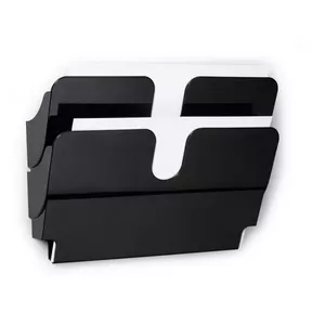 Durable literature rack FLEXIPLUS 2 shelves, Black — 340×100×250 mm