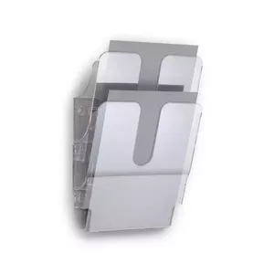 Literature rack Durable FLEXIPLUS 2 shelves, transparent, 360×100×247 mm