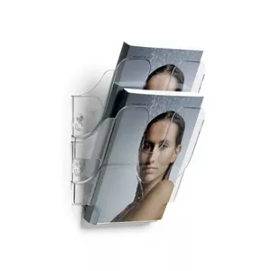 Literature rack Durable FLEXIPLUS, 2 shelves, transparent, 180×105×250 mm
