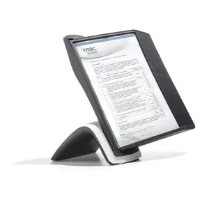 Durable Sherpa Style Table 10 document display carousel — desk mounting, portrait, A4