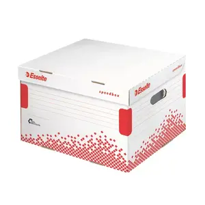 File storage box Esselte Speedbox Red White
