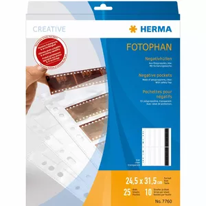 Negative storage page HERMA 7760 for 10 x 4 negative stripes 25 pcs