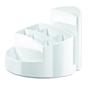 Pen and pencil holder HAN Rondo, plastic, white, 140×140×109 mm
