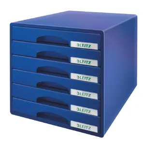 Desk drawer organizer Leitz 52120035 — 6-drawer, blue, 287×363×270 mm