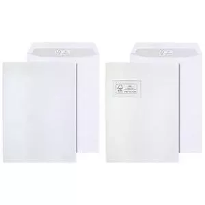 MAILmedia C4 Mailing Bag FSC with Window White — padded mailing bag, C4 size, 1 piece