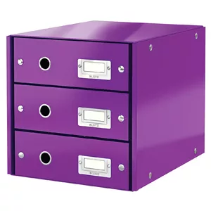 File storage box LEITZ 60480062 — A4 hardboard and polypropylene, purple, 286×282×358 mm