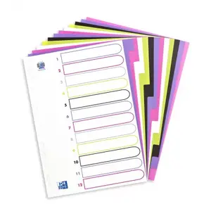 Divider Oxford myColour A4 Blank Assorted Colours 12 pcs