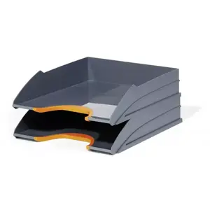 Desk tray set Durable VARICOLOR TRAY SET DUO — 2-piece letter trays in Black and Orange